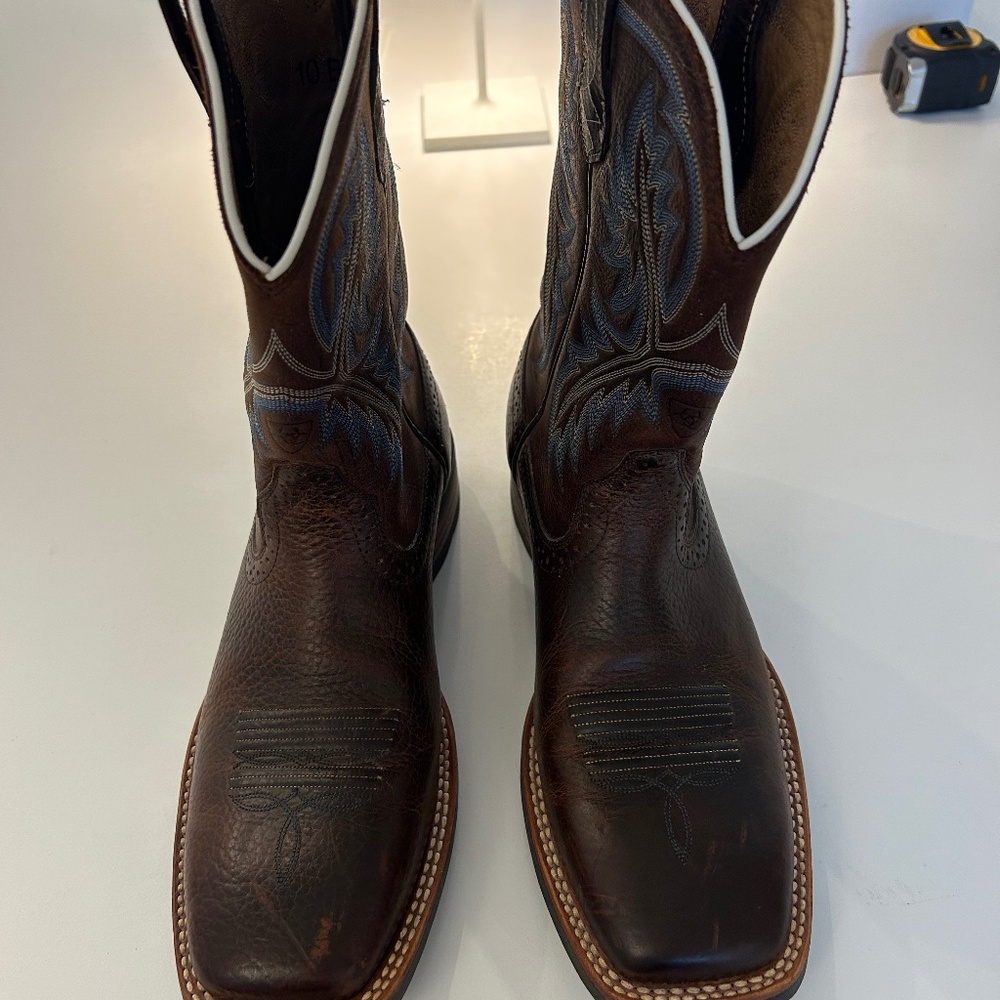 ARIAT Mens Brown Leather Cowboy Boots - Size 10B